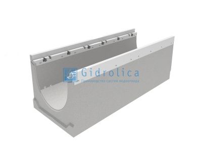 Лоток водоотводный бетонный коробчатый(СО-150мм), с оцинкованной насадкой, с водосливом КUв 100.24,8 (15).36,5(30) - BGZ-V, № 25-0
