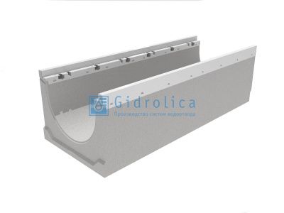 Лоток водоотводный бетонный коробчатый (СО-300мм), с оцинкованной насадкой КU 100.39,9 (30).29,5(22,5) - BGZ-V, № -20-0