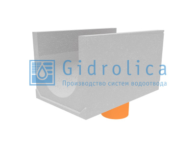 Лоток водоотводный бетонный коробчатый (СО-500мм), с водосливом КUв 100.65(50).57,5(48,5) - BGU-XL, № 25-0