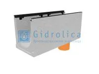 Лоток водоотводный бетонный коробчатый (СО-300мм), с чугунной насадкой, с водосливом КUв 100.39,9 (30).44,5(37,5) - BGZ-S, № 10-0